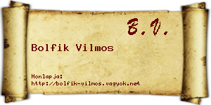 Bolfik Vilmos névjegykártya